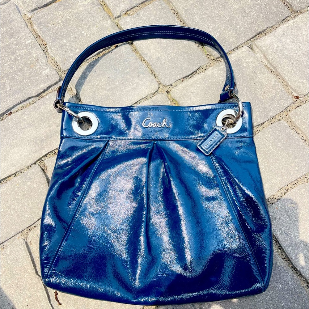 Coach medium blur paten leather purse..